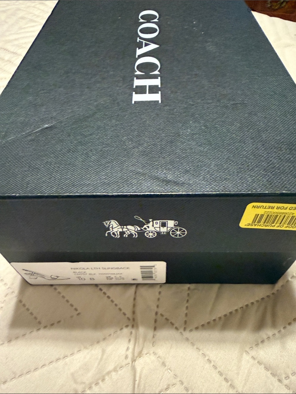 COACH Black Leather Pointed Slingback Mules - Picture 8 of 8